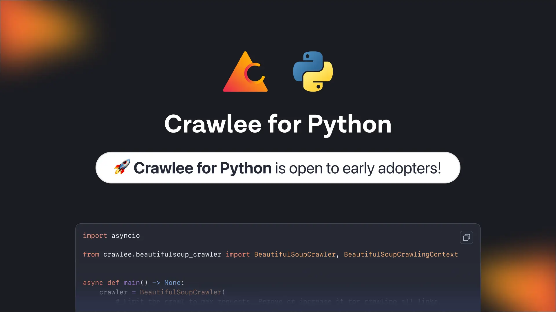 Crawlee for Python is looking for early adopters