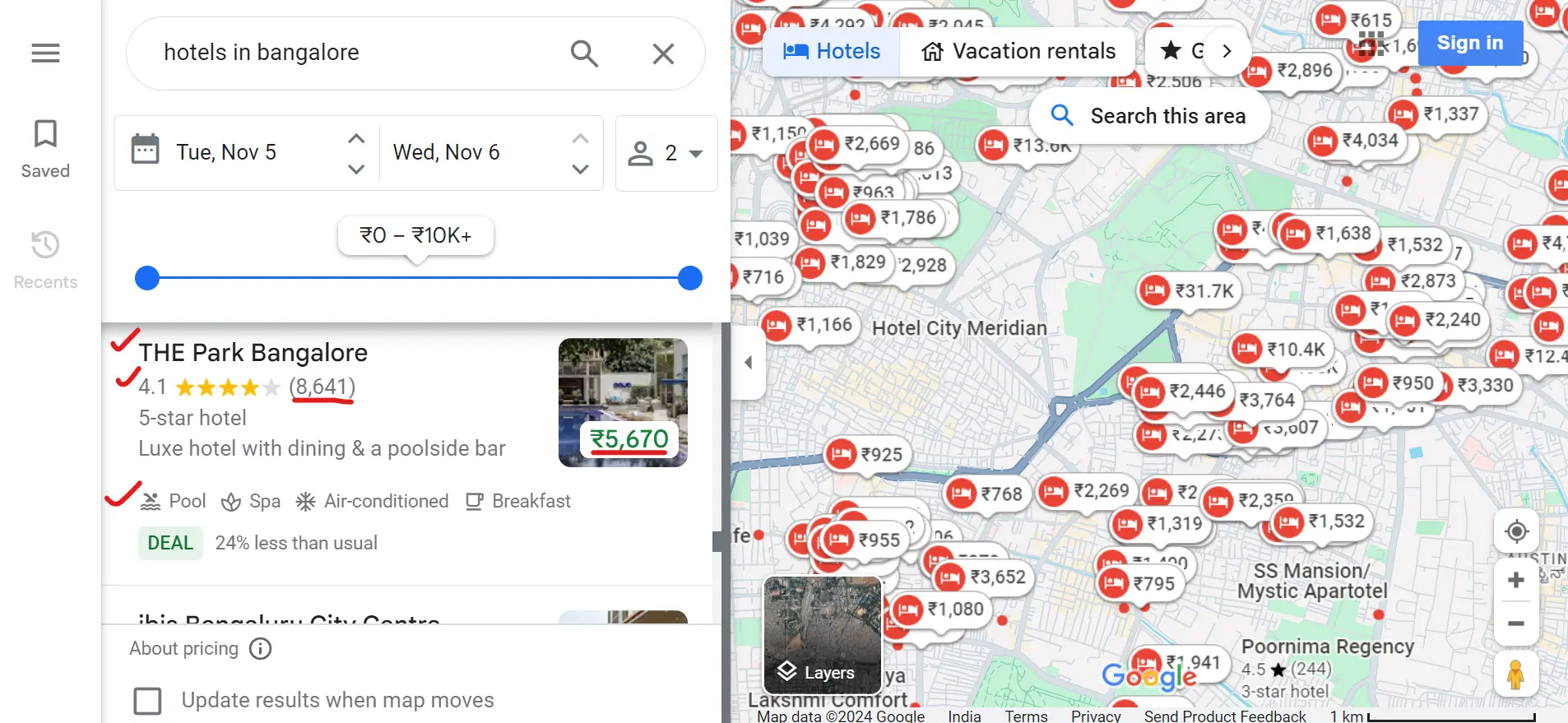 Google Maps Data Screenshot